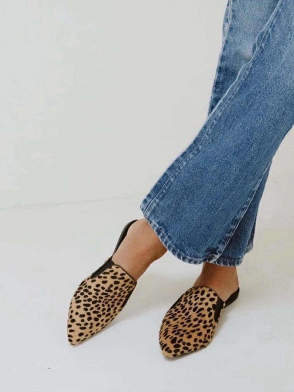 Jenni Kayne Cheetah Print Pony Hair Designer Mules Flats 39 / 9